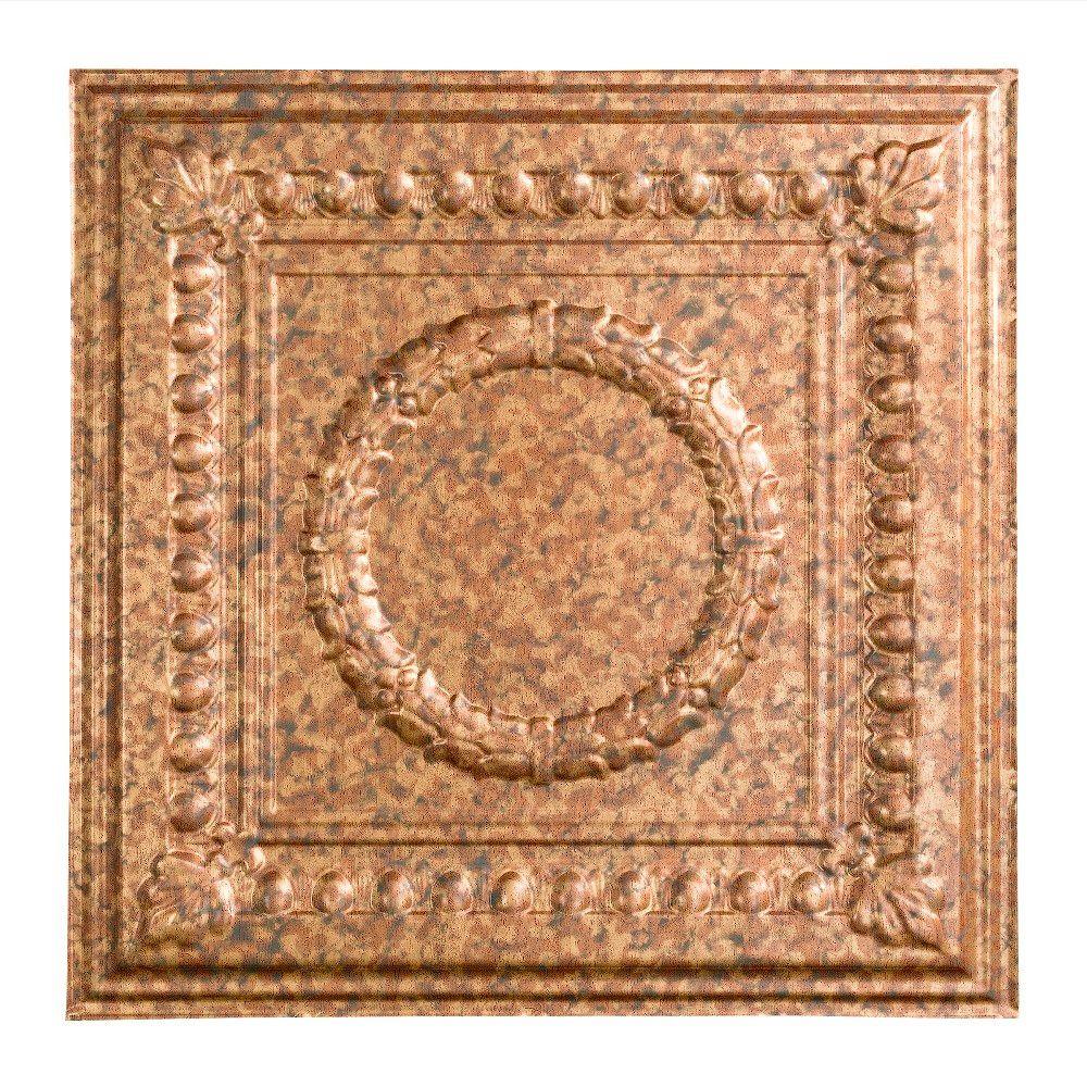 Fasade Rosette 2 Ft X 2 Ft Vinyl Lay In Ceiling Tile In Cracked