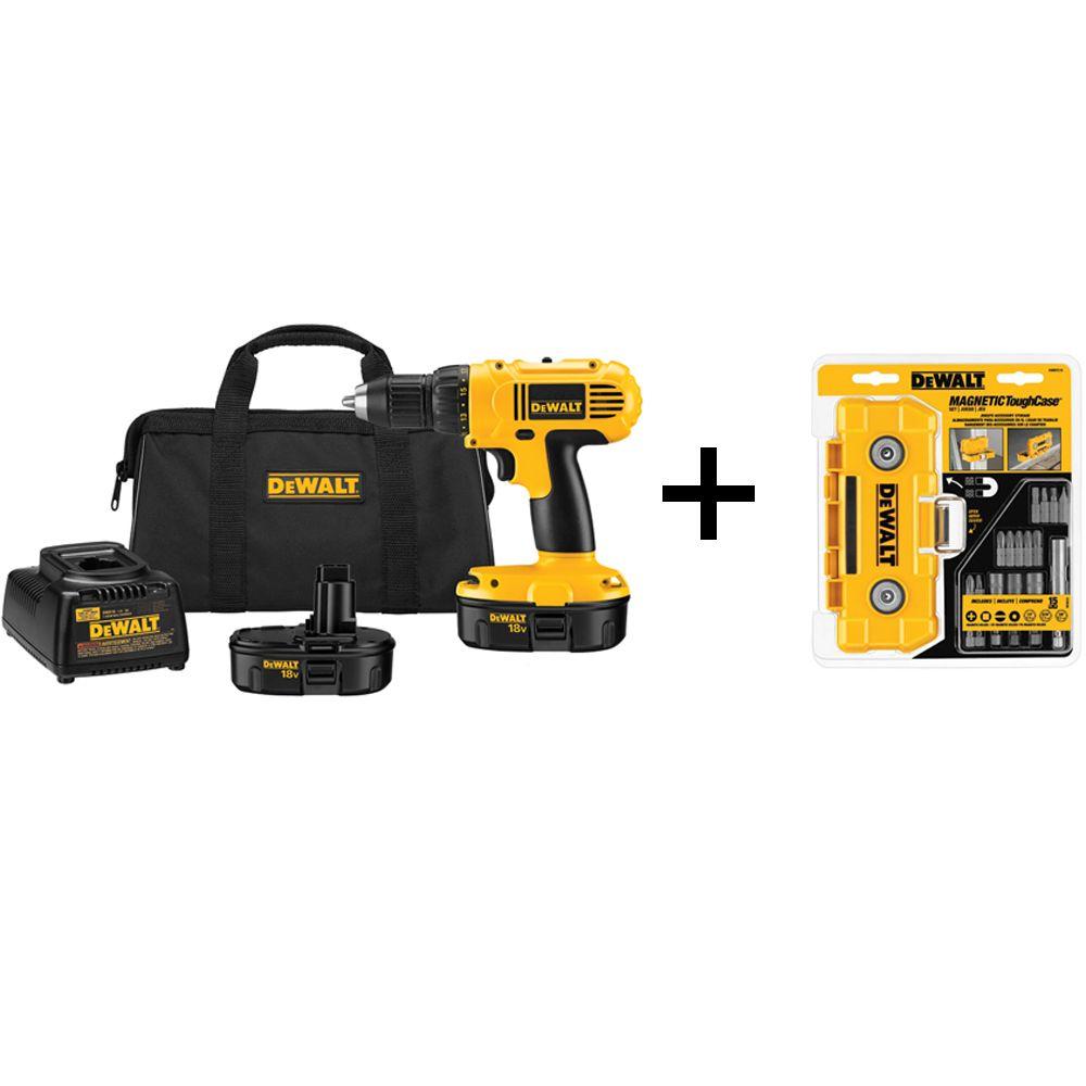 DEWALT 18Volt NiCd Cordless 1/2 in. Compact Drill/Driver Kit with 15