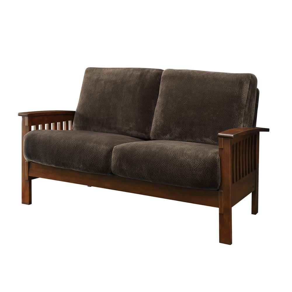 HomeSullivan Preston Dark Brown Microfiber Loveseat4099122DBR The