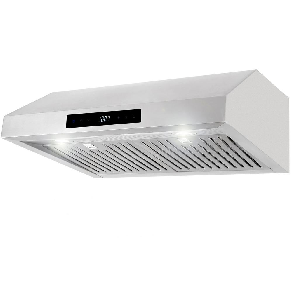 30 in. Ducted Under Cabinet Range Hood in Stainless Steel with Touch Display and Permanent Filters