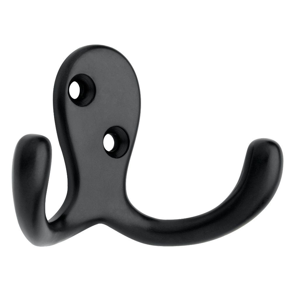 Liberty 1-13/16 in. Flat Black Double Prong Robe Hook-B59104Z-FB-C ...