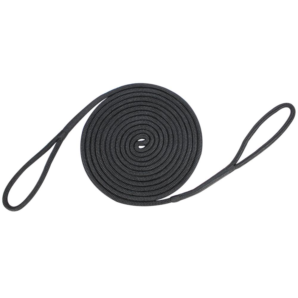 Shandong Santong Rope 3-4X40 BLACK DB MOORING 0.75 in. x 40 ft. Boat Tector Premium Double Looped Nylon Dock Line for Mooring Buoys - Black