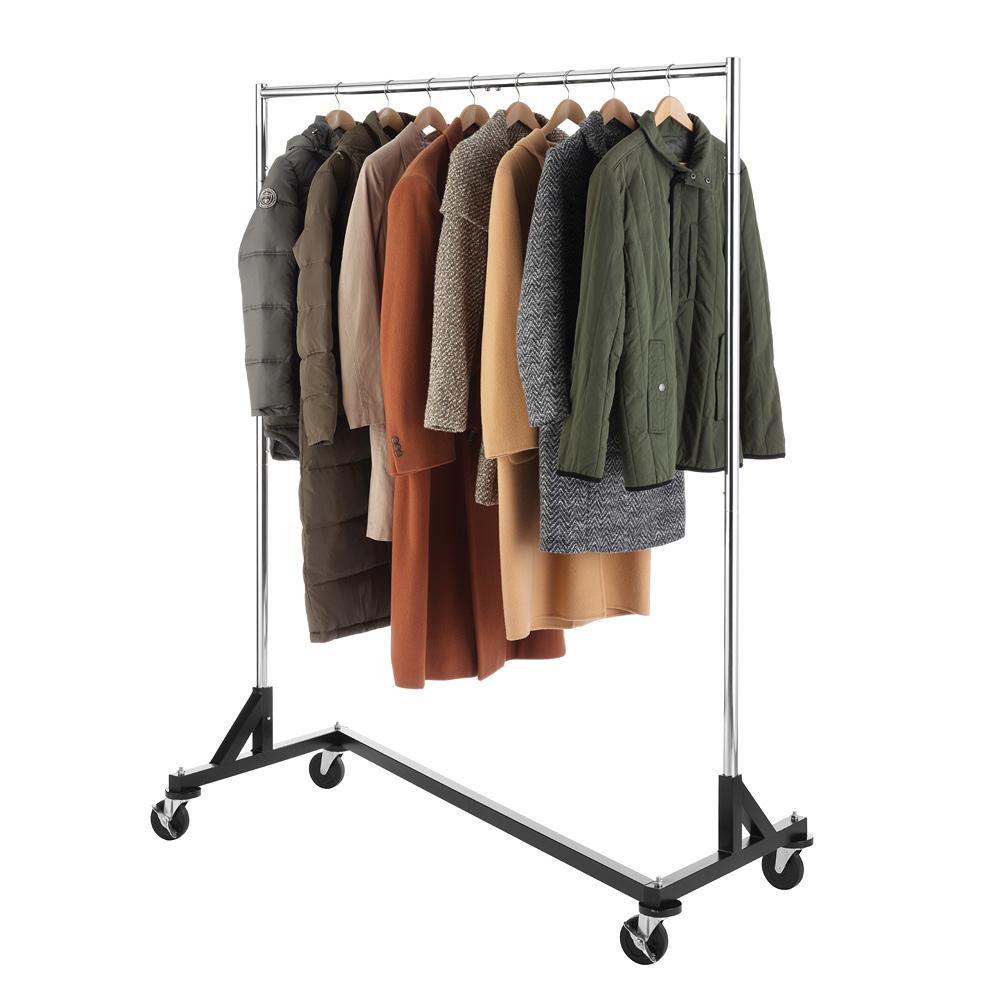 Whitmor Chrome Metal Clothes Rack 60 In W X 74 In H 6339 7548 The Home Depot