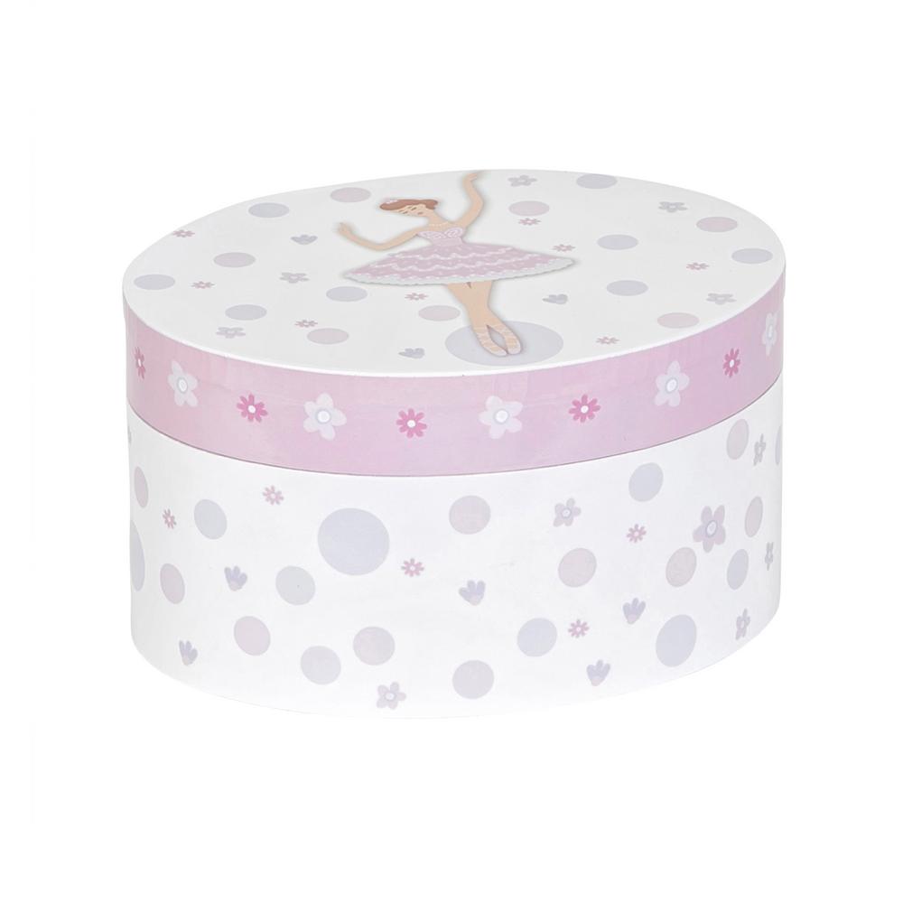 Mele Zoe Girl's White Fashion Paper Musical Ballerina Jewelry Box