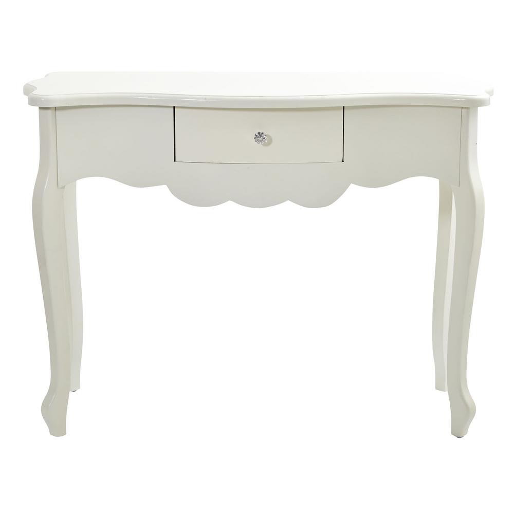 Nearly Natural 45 5 In Vintage White Desk With Drawer 7035