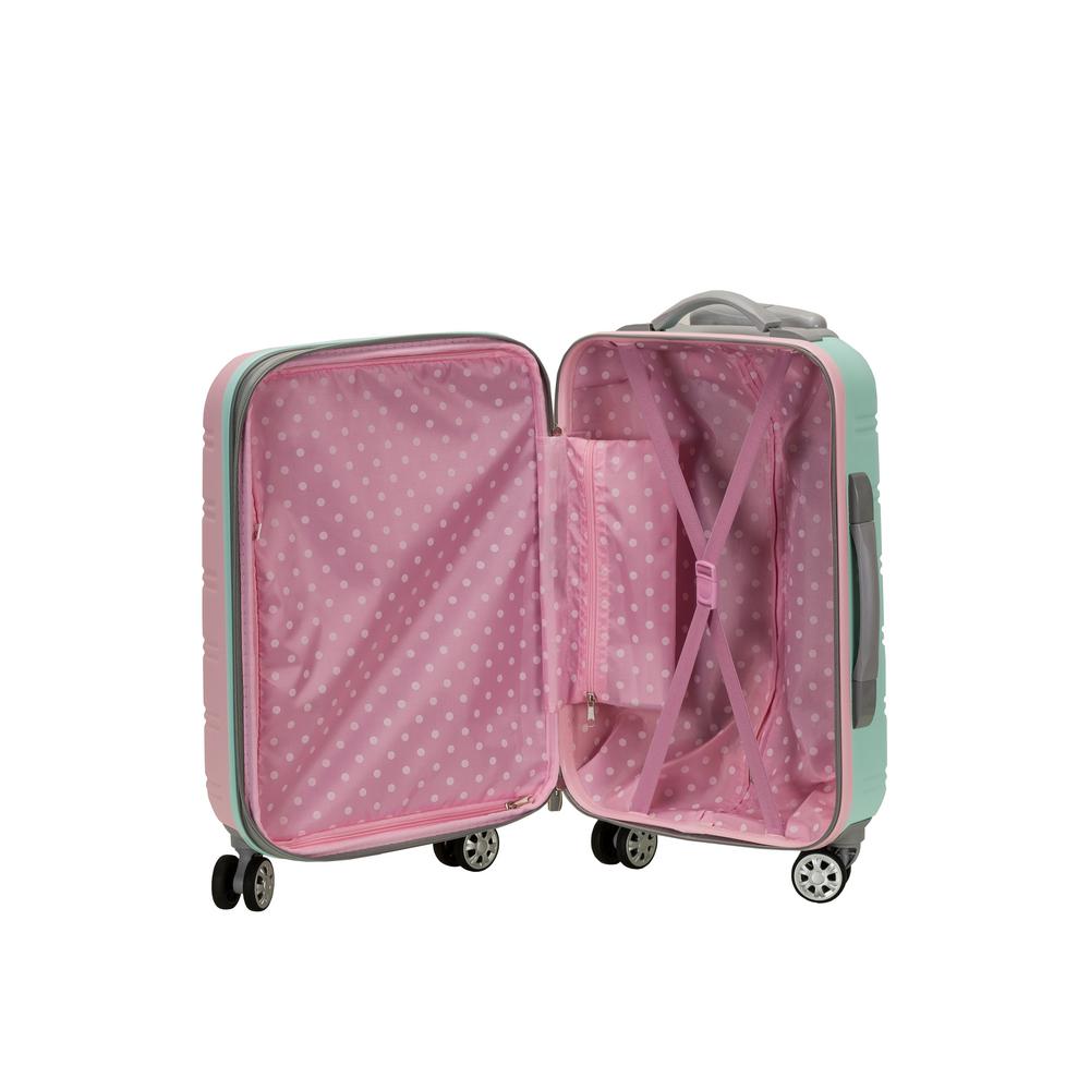 rockland melbourne 2pc abs spinner luggage set