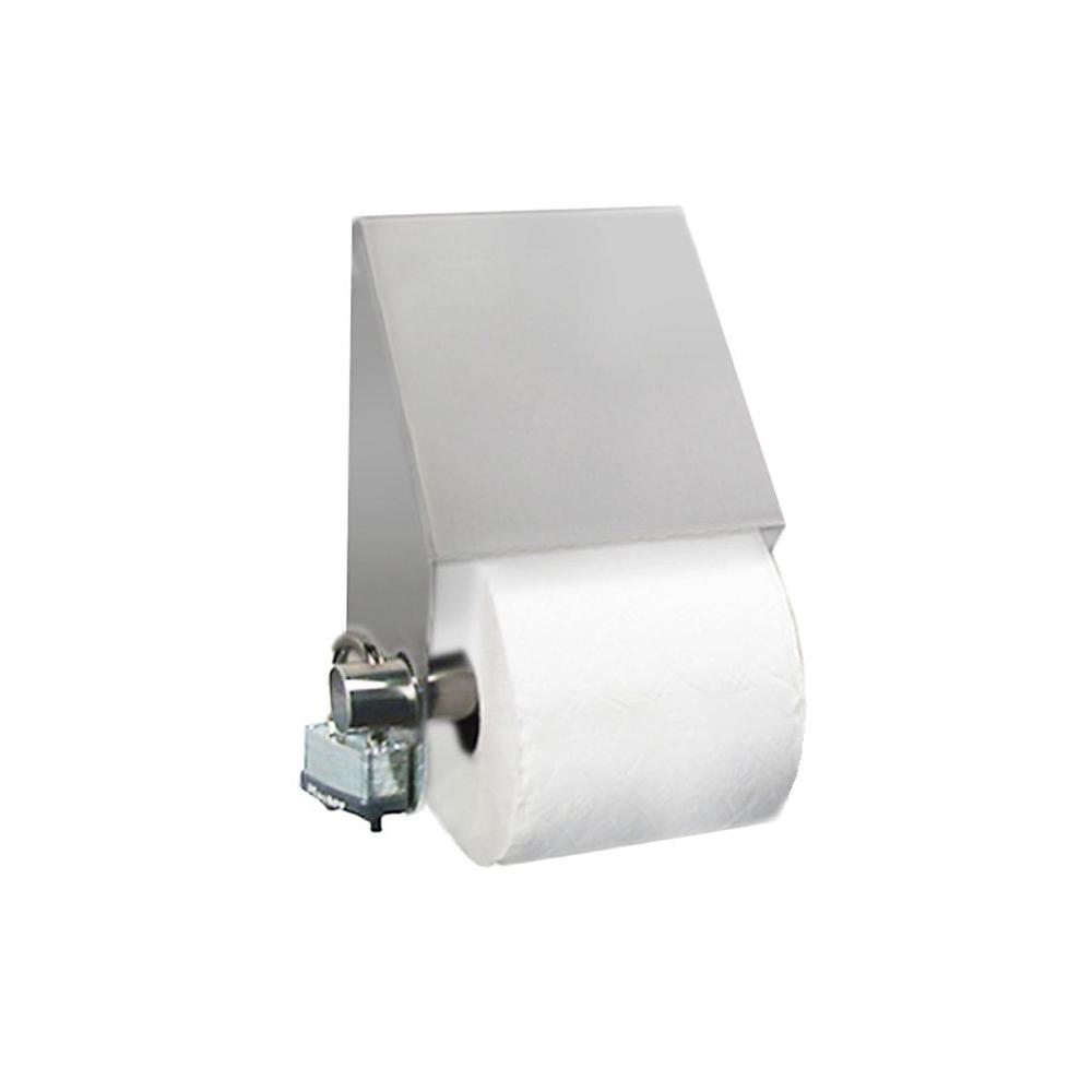 Stainless Solutions Double Post Slant Top Toilet Paper Holder in Steel with...