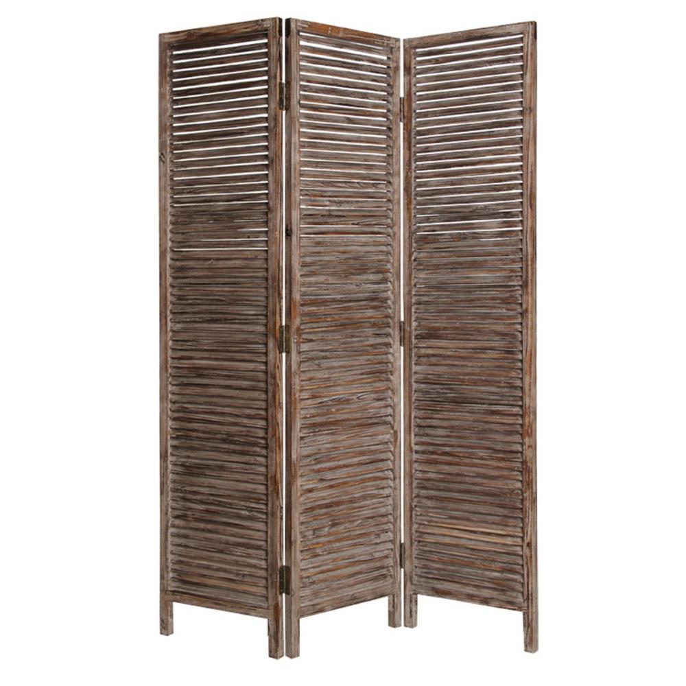 Unbranded Mariana 6 ft. Brown 3Panel Screen Divider274908 The Home