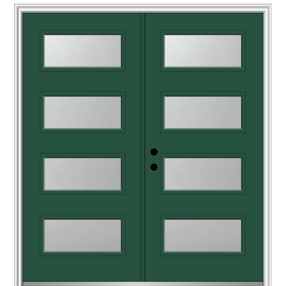 Green Modern Double Door Front Doors Exterior Doors The