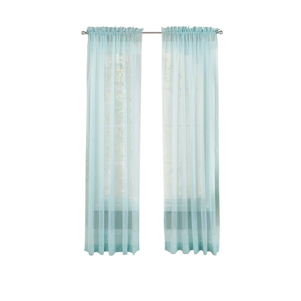 Pairs To Go Victoria Voile Window Curtain Panel Pair In Nile Blue