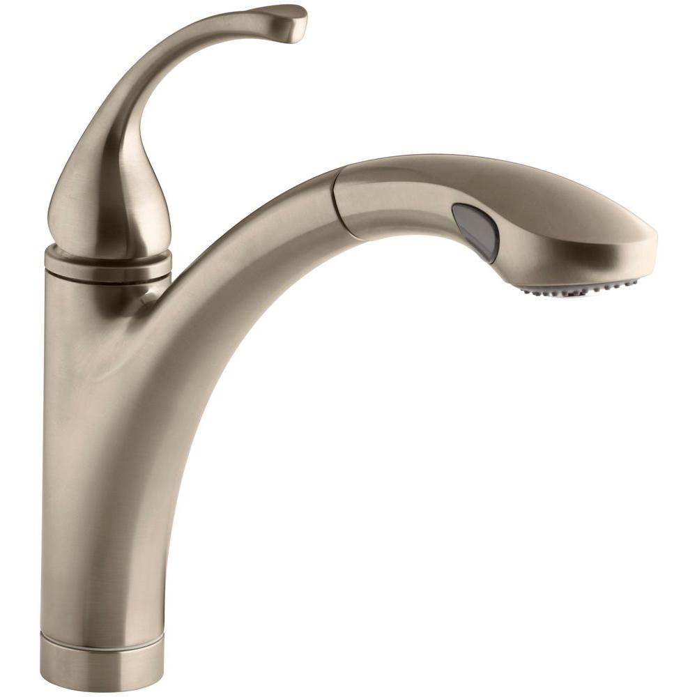 KOHLER Forte Single-Handle Pull-Out Sprayer Kitchen Faucet In Vibrant