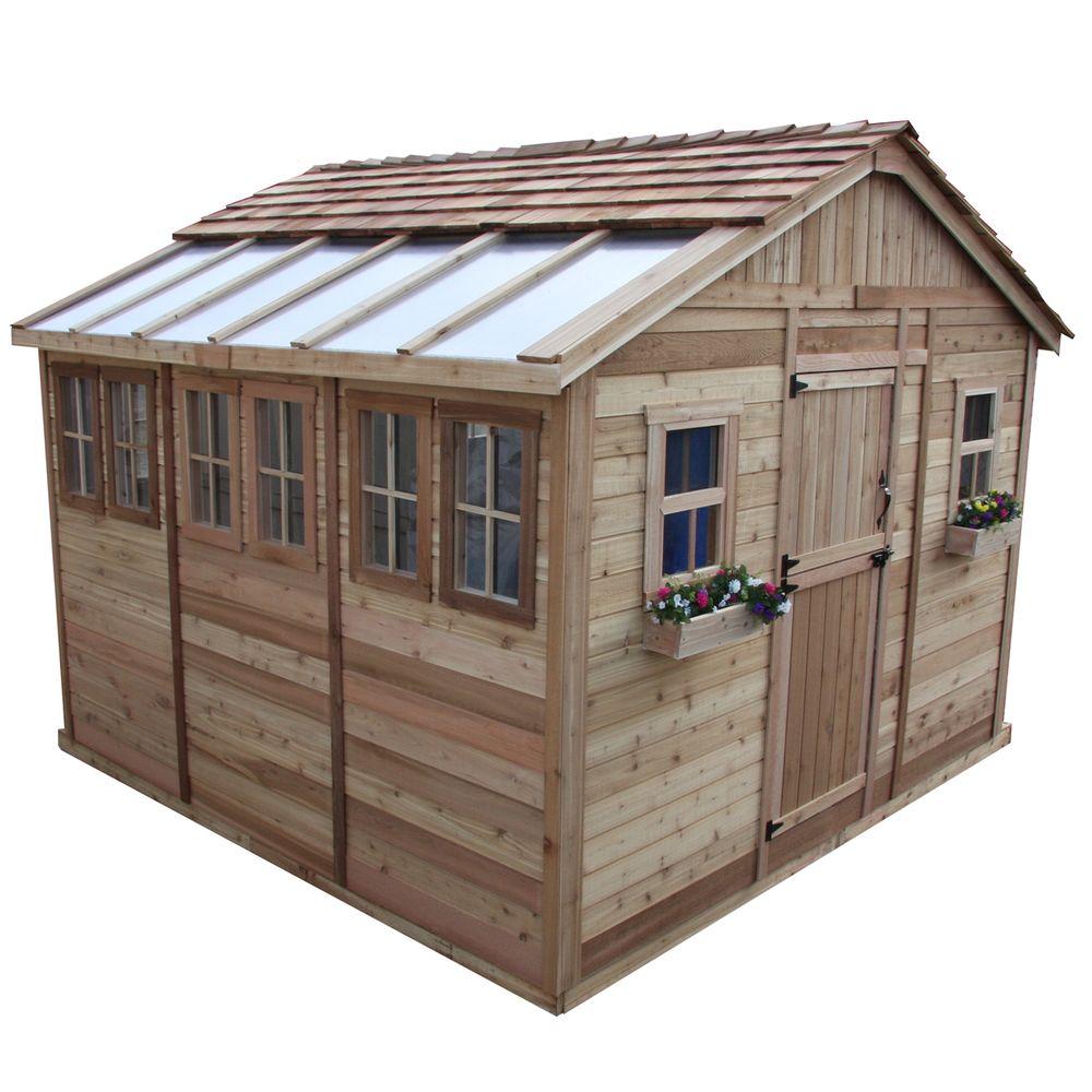 Sunshed 12 ft. x 12 ft. Western Red Cedar Garden Shed