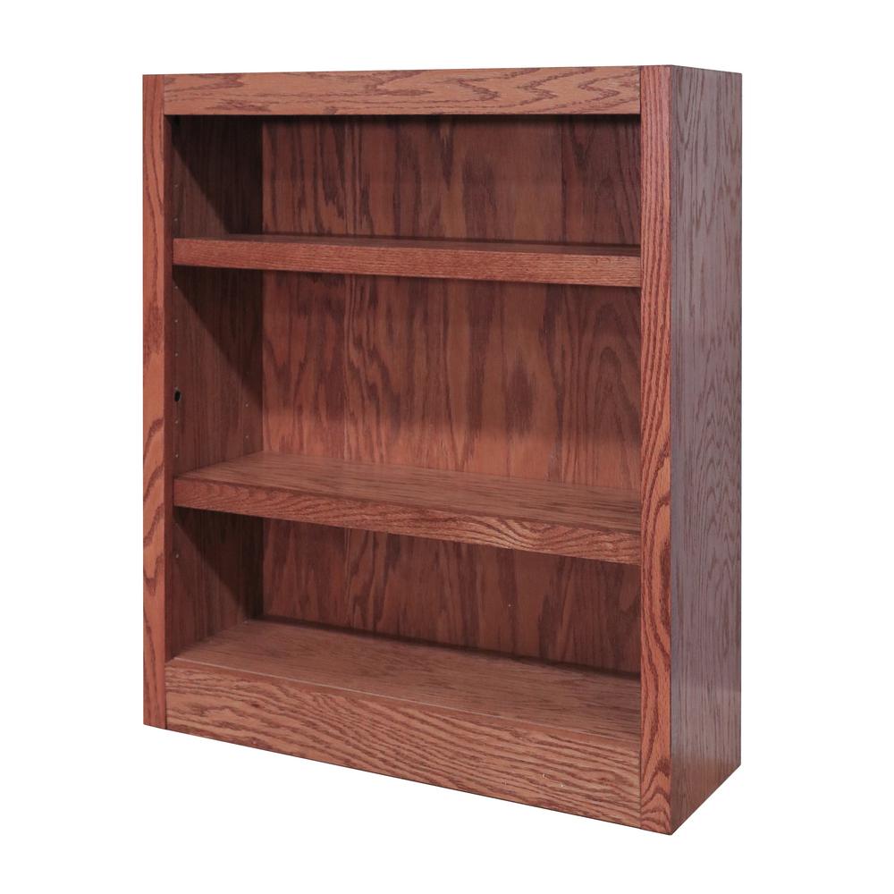 Concepts In Wood 36 in. Dry Oak Wood 3shelf Standard Bookcase with
