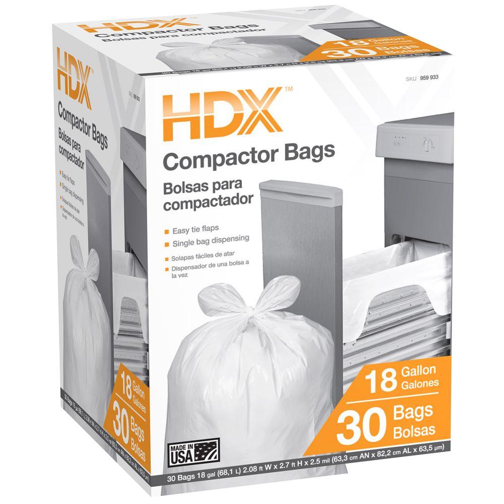 HDX 18 Gal. Wave Cut Compactor Bag (30
