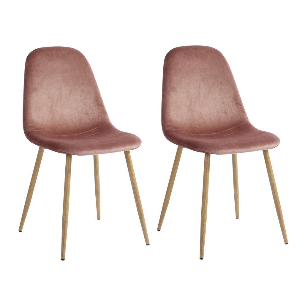 FurnitureR Pink Dining Chair Backsupport (Set of 2)CHARLTON VELVET