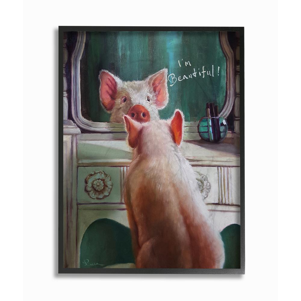 Stupell Industries 11 In X 14 I M Beautiful Painted Pig I M Beautiful Painted Pig