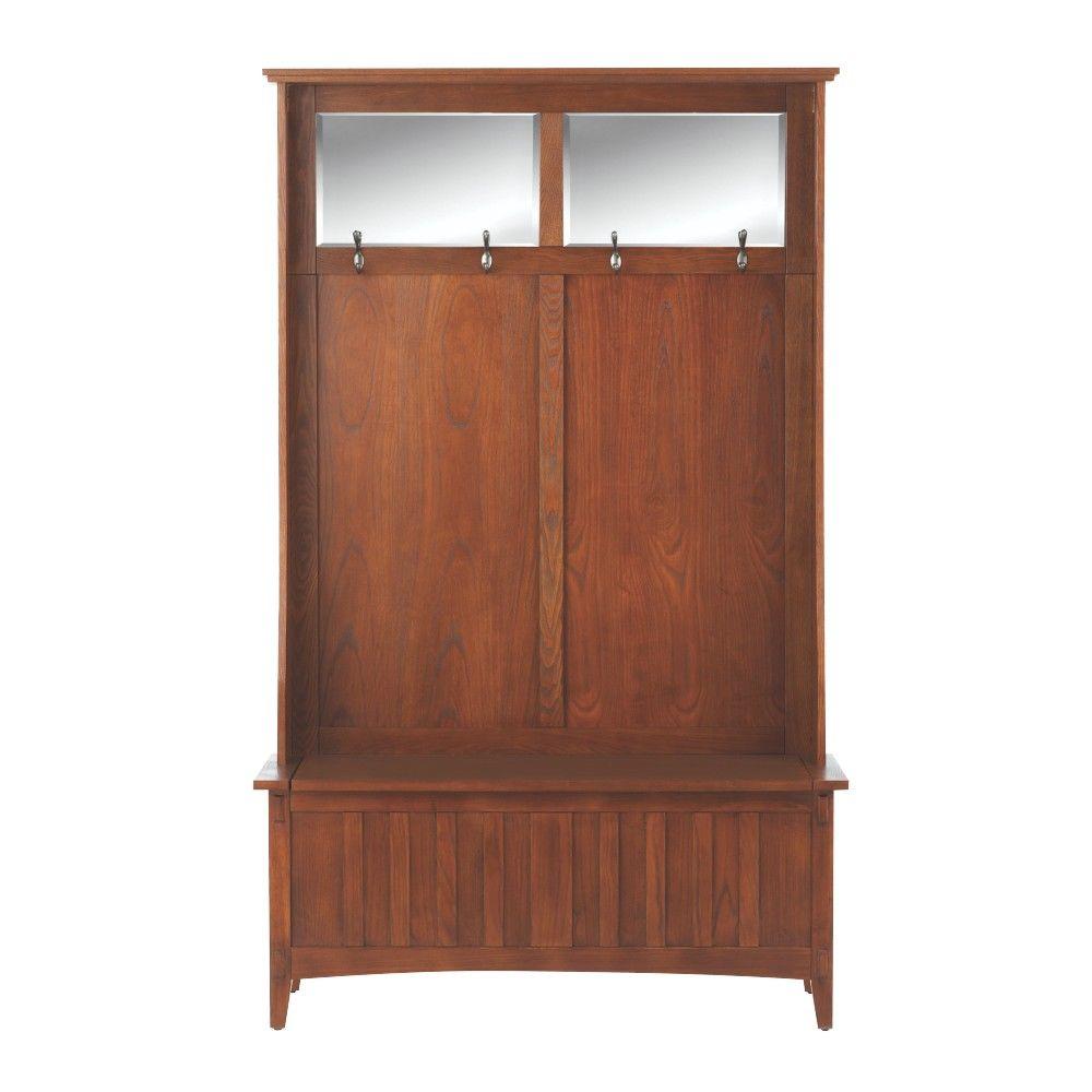 Home Styles Modern Craftsman Distressed Oak Hall Tree 505048 The
