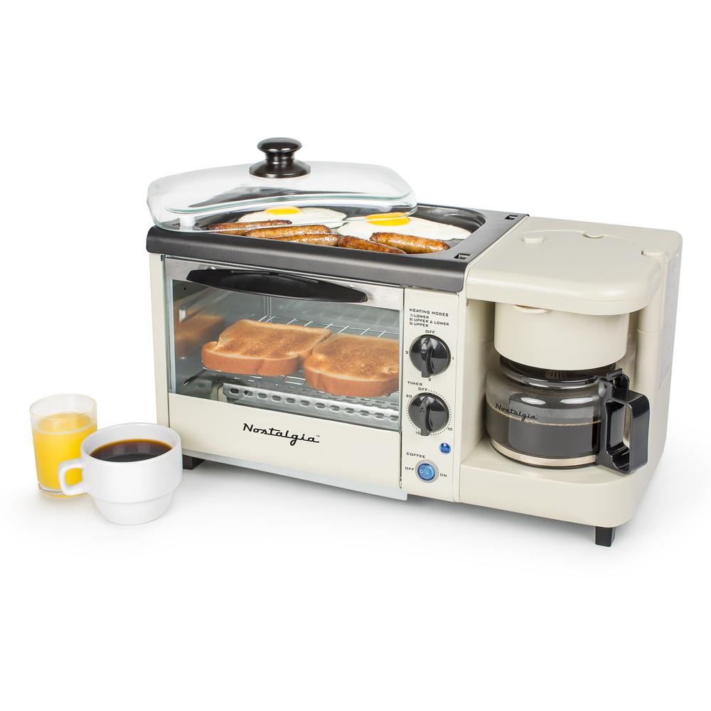 Toaster Oven Non Stick Griddle Bisque Built In Timer Breakfast