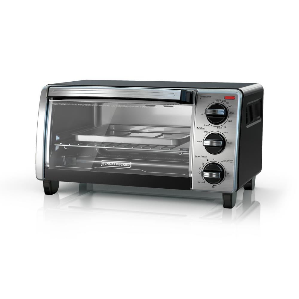 B+D 4-Slice Natural Black Convection Toaster Oven (3-Knob)