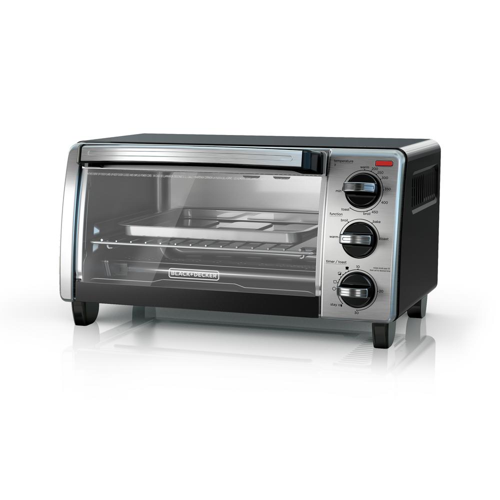 Black Decker 1500 W 4 Slice Stainless Steel Convection Toaster