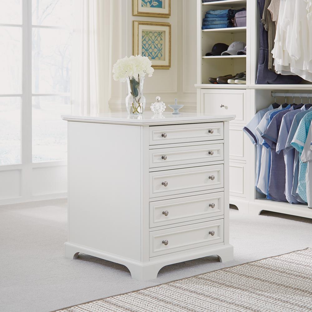 Home Styles Naples 5 Drawer White Closet Island 5530 91 The Depot Home Styles Naples 5 Drawer White Closet Island