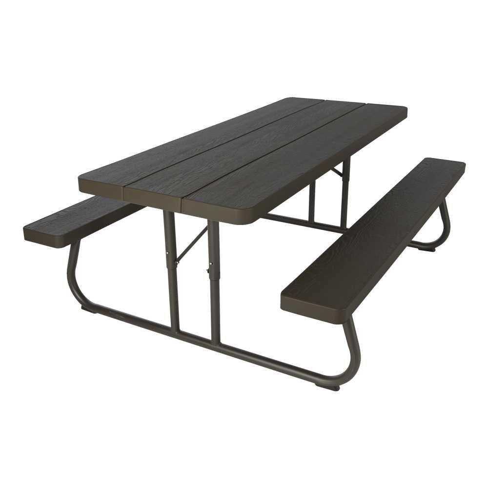 lifetime wood grain folding picnic table-60105 - the home