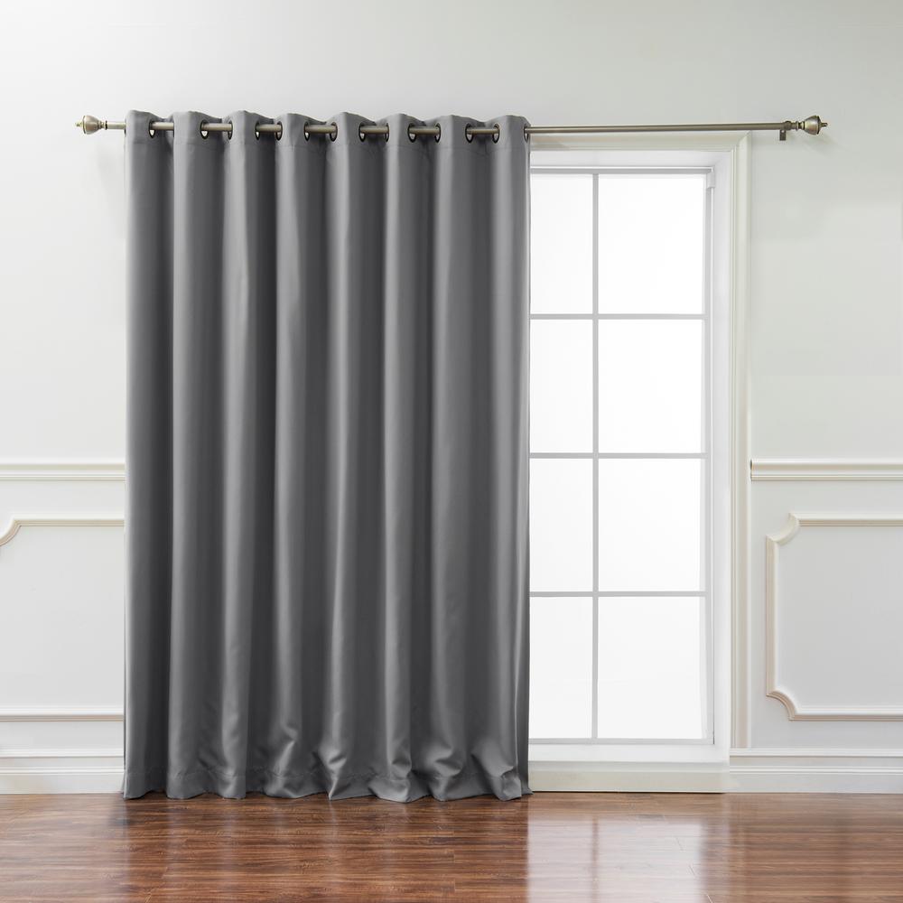 100 in. x 84 in. Flame Retardant Blackout Curtain Panel in Grey-GROM