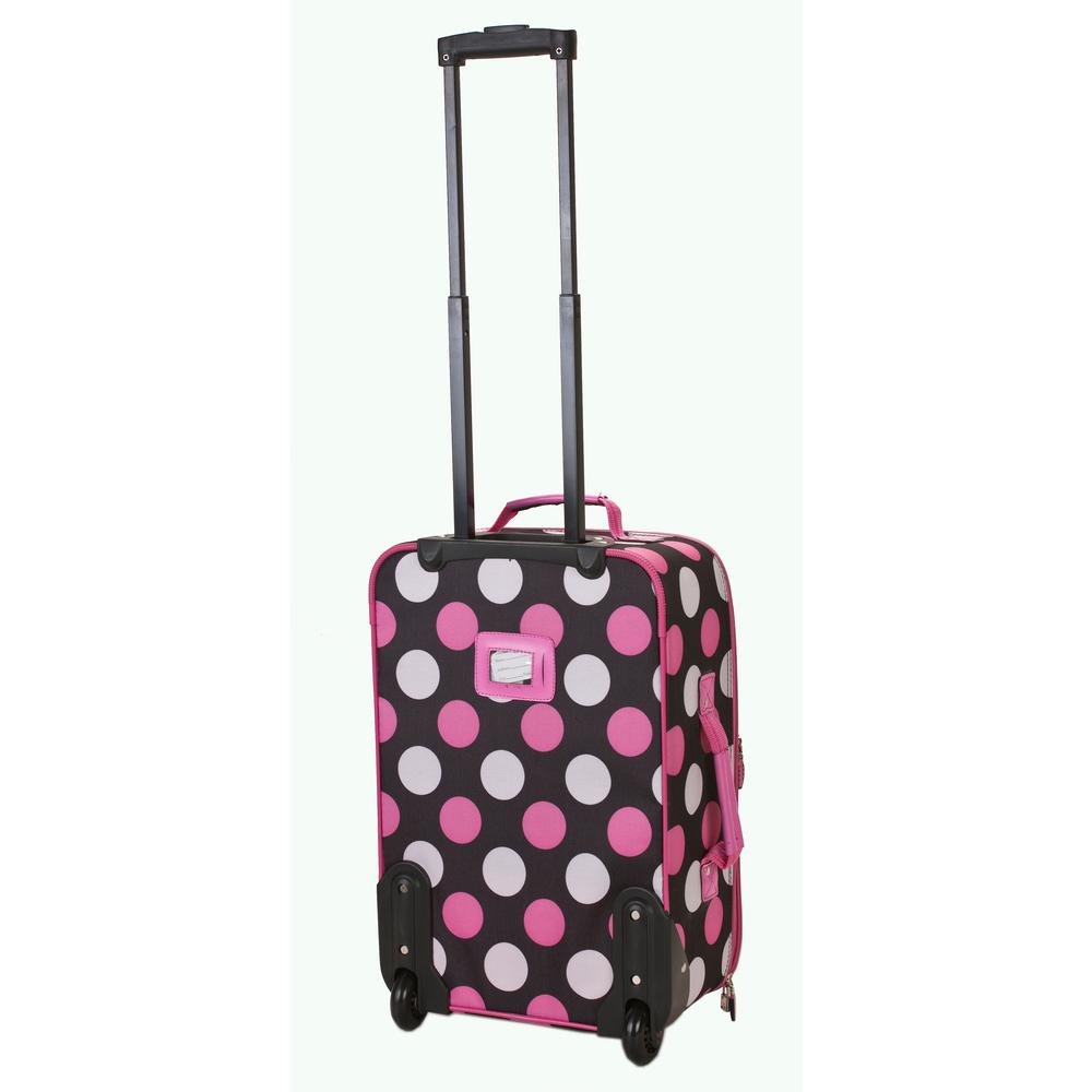 rockland pink polka dot luggage