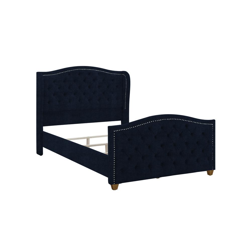 Jennifer Taylor Marcella Dark Sapphire Blue Queen Upholstered Bed52130
