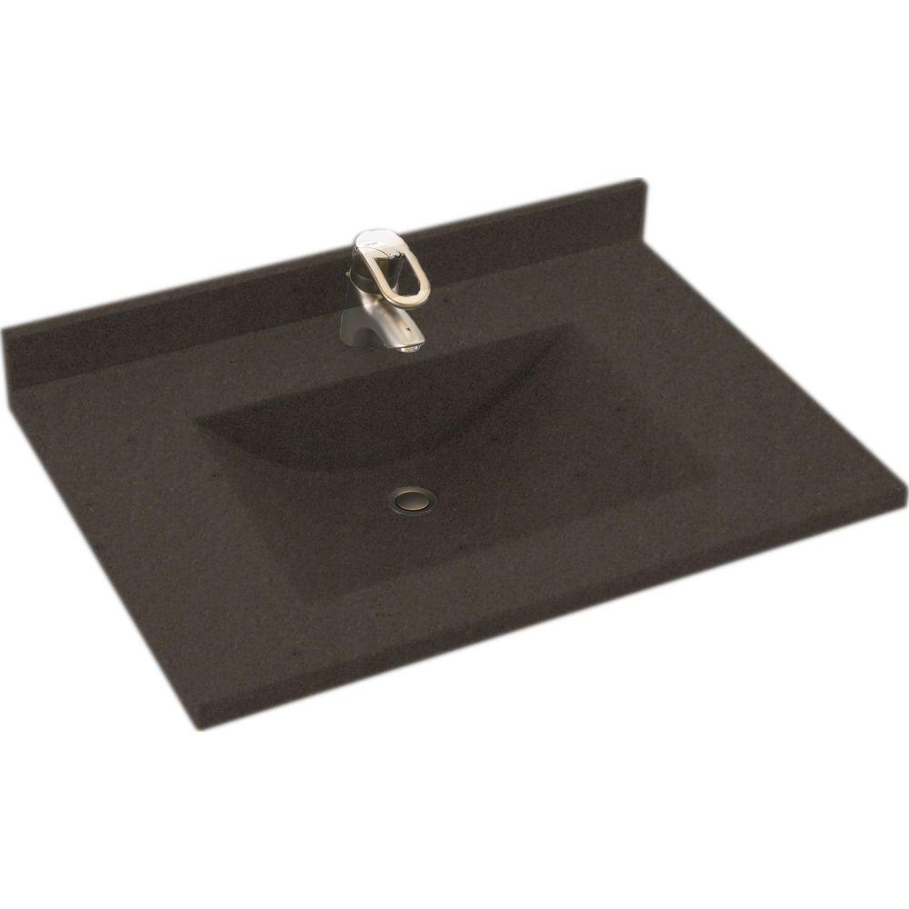 Swanstone Contour 25 in. Solid Surface Vanity Top with Basin in Canyon