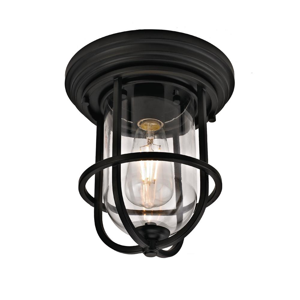 Addington Park 1 Light Nautical Outdoor Flush Mount Lantern Dark