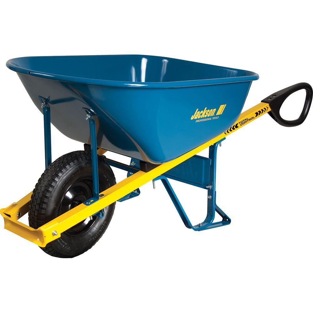 Jackson 6 cu. ft. Seamless Steel Wheelbarrow with Total Control Handles by Jackson