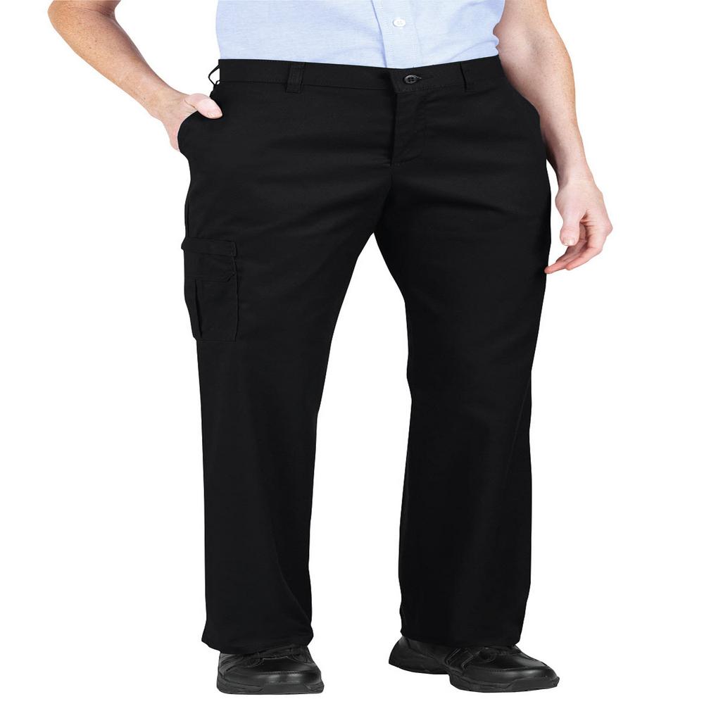 Dickies Women's Black Premium Relaxed Straight Cargo Pants-FP223BK 18 ...