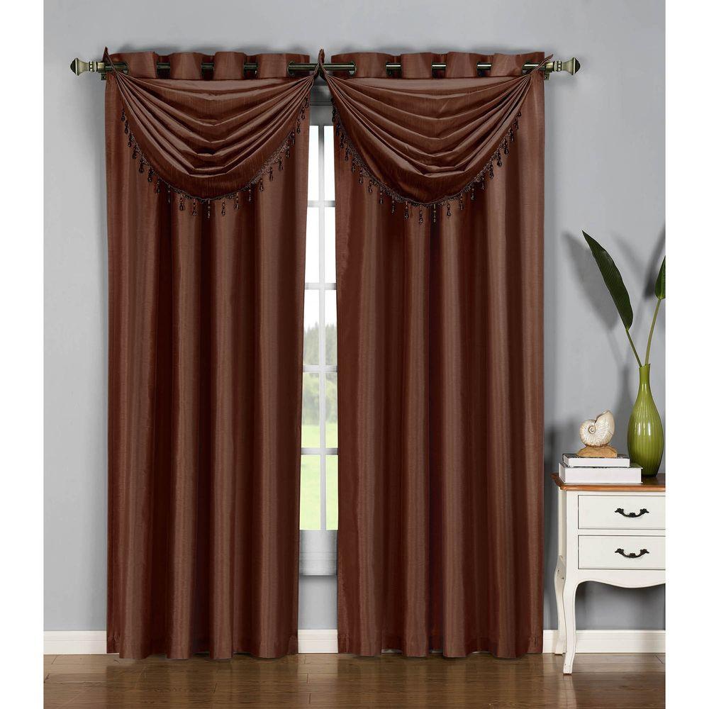 Brown Window Scarves & Valances Window Treatments The Home Depot