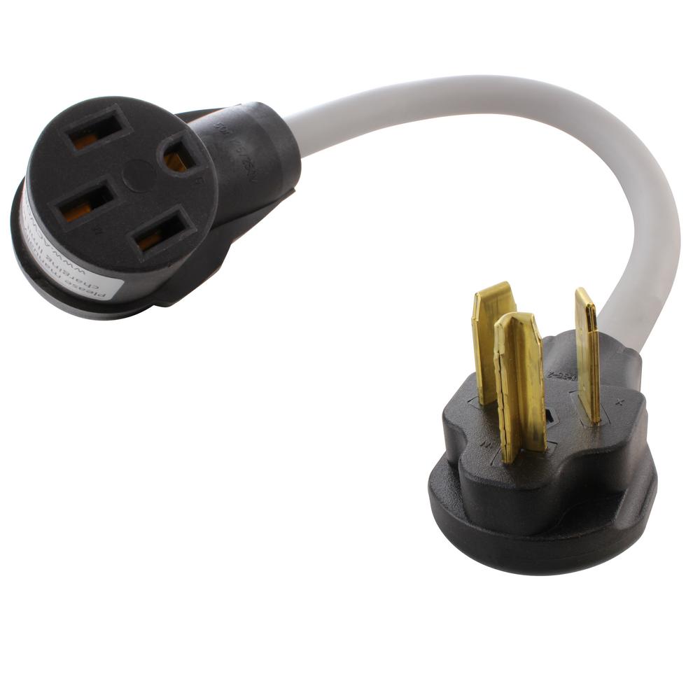 AC WORKS 1.5 ft. EVSE 30 Amp 3-Prong NEMA 10-30P Dryer ...