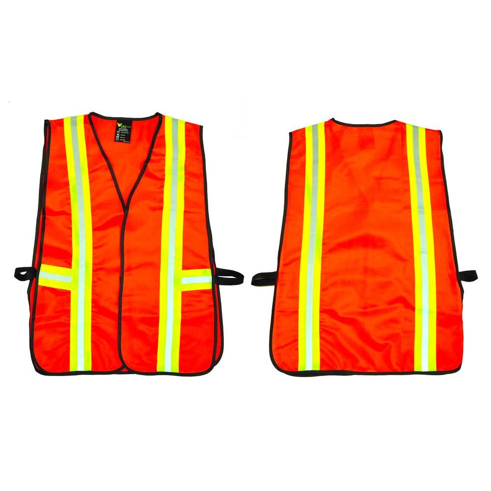 G & F Orange All Industrial Safety Vest with Reflective Strip Neon