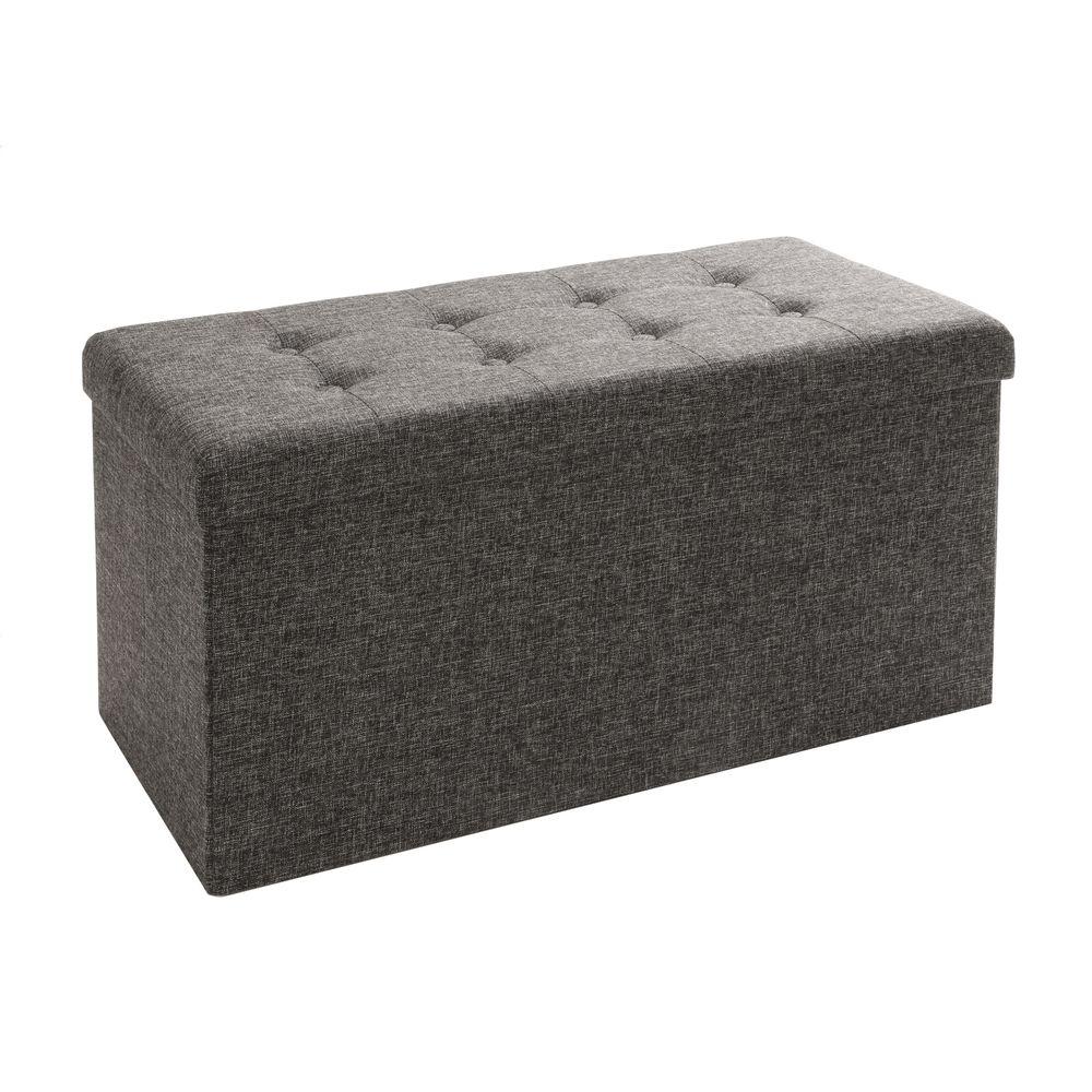 Seville Classics Charcoal Grey Storage BenchWEB284 The Home Depot