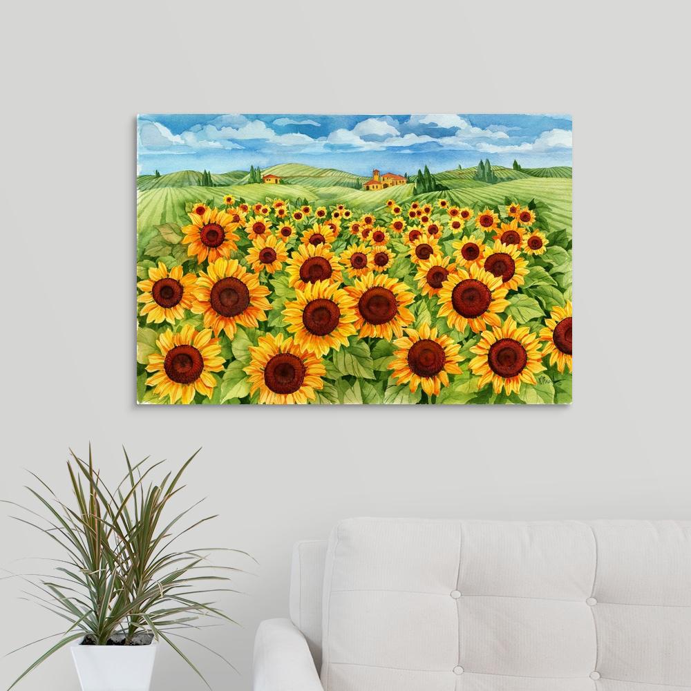 Greatbigcanvas Sunflower Field By Paul Brent Canvas Wall Art