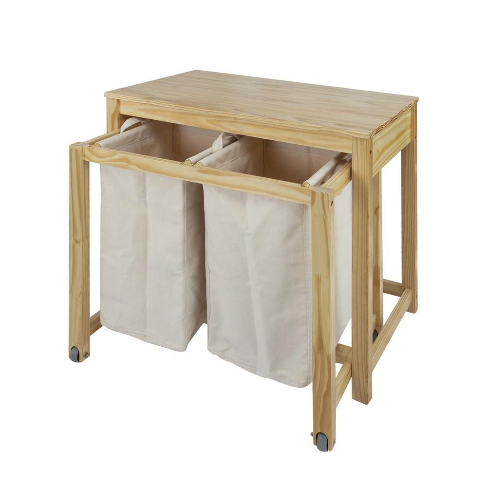 Home Decorators Collection Hampton Harbor 37 in. Triple TiltOut Hamper