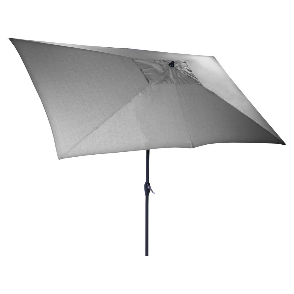 Hampton Bay 10 Ft X 6 Ft Aluminum Market Patio Umbrella In