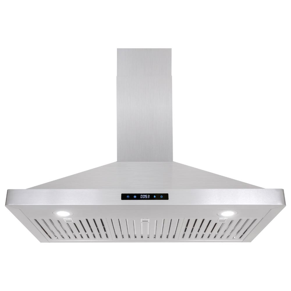 Cosmo 36 in. Ducted Wall Mount Range Hood in Stainless Steel with Touch