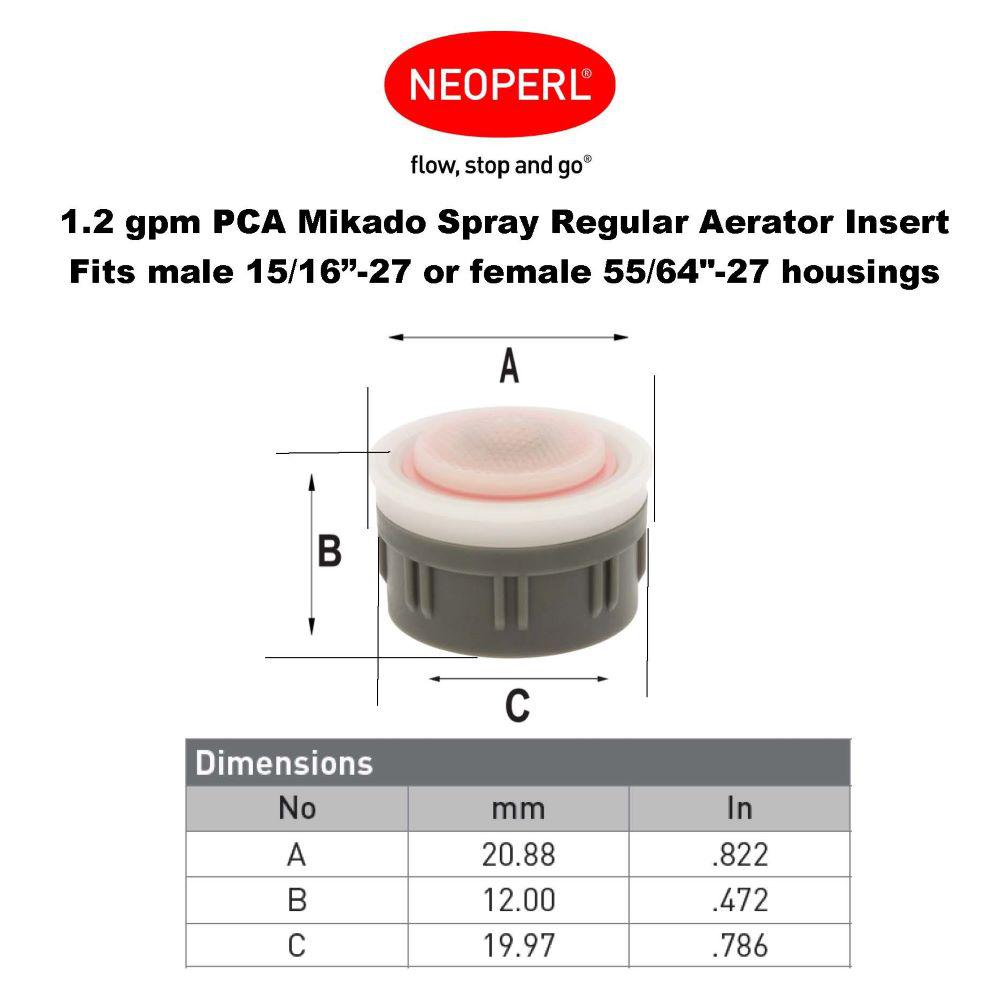 Neoperl 1 2 Gpm Mikado Water Saving Faucet Aerator Insert With Washers 2 Pack 97316 05 The Home Depot