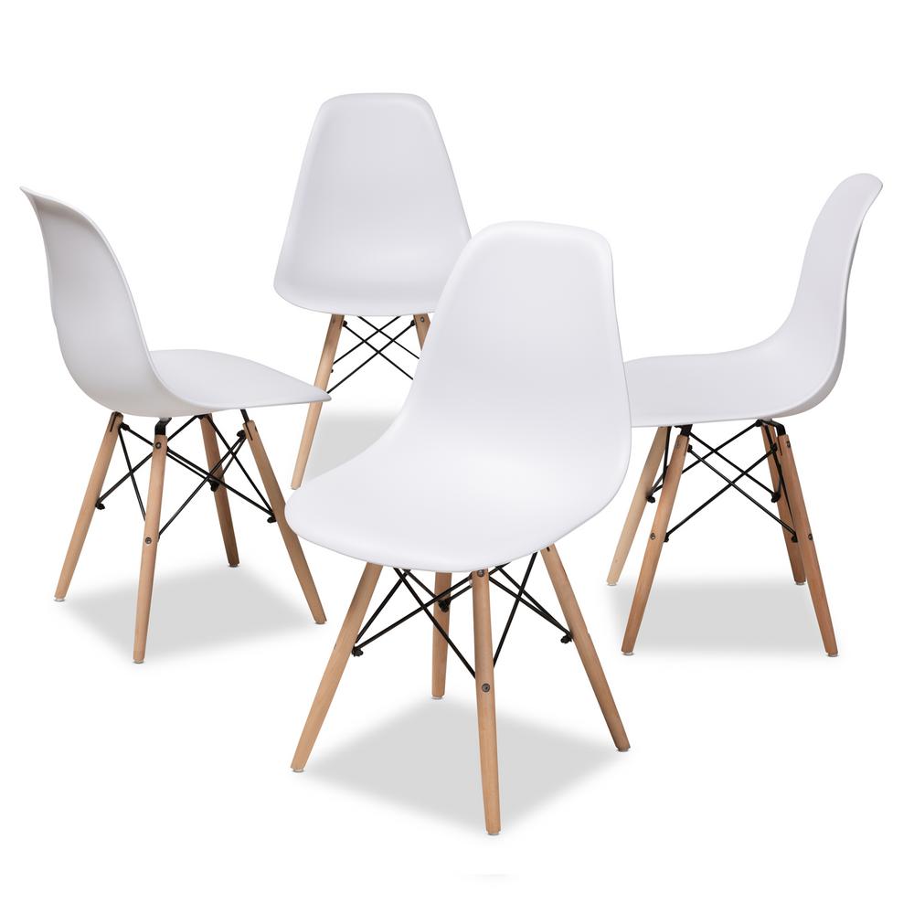 Baxton Studio Sydnea White Acrylic Dining Chair Set Of 4 146 4pc Baxton Studio Sydnea White Acrylic Dining Chair Set Of 4