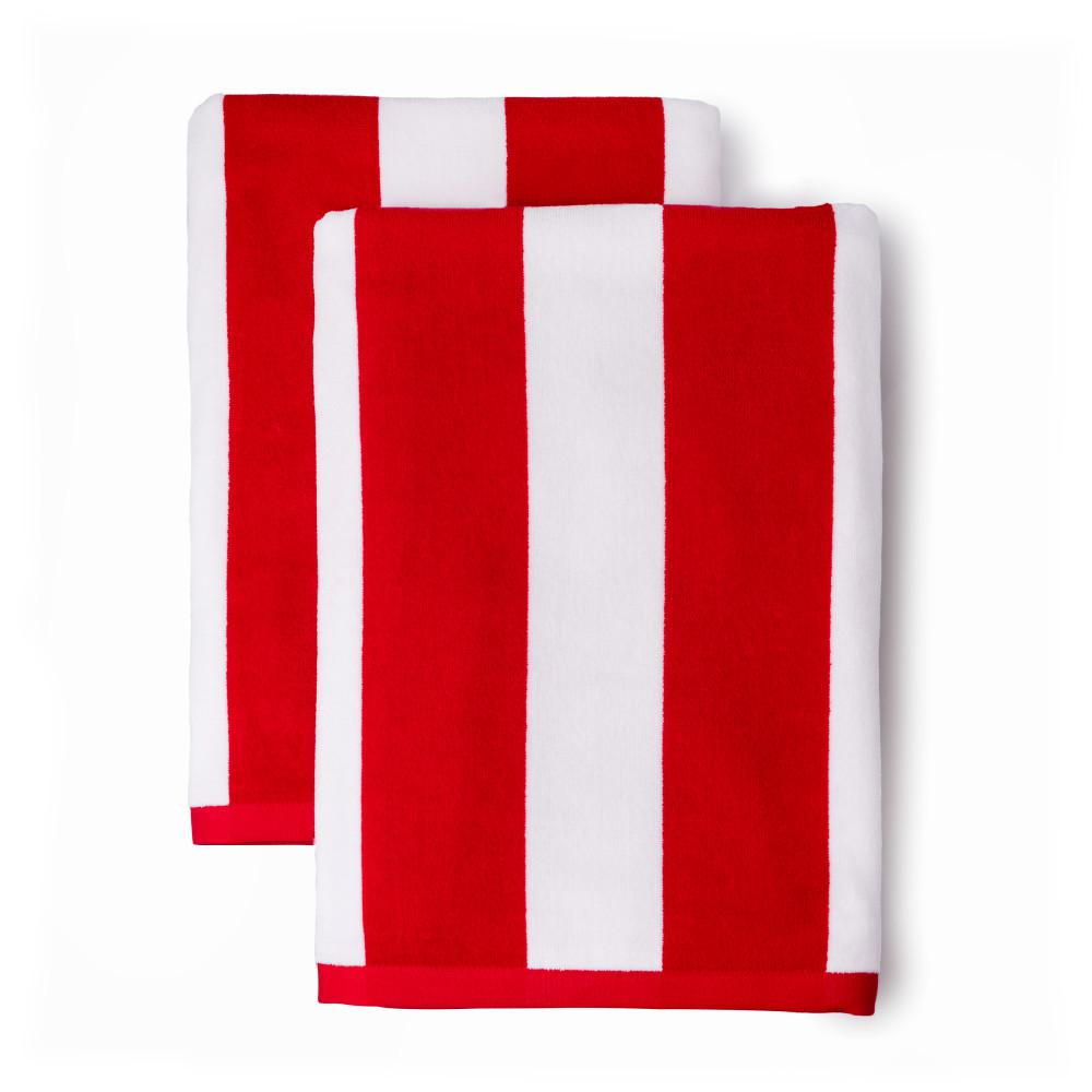 red beach towel