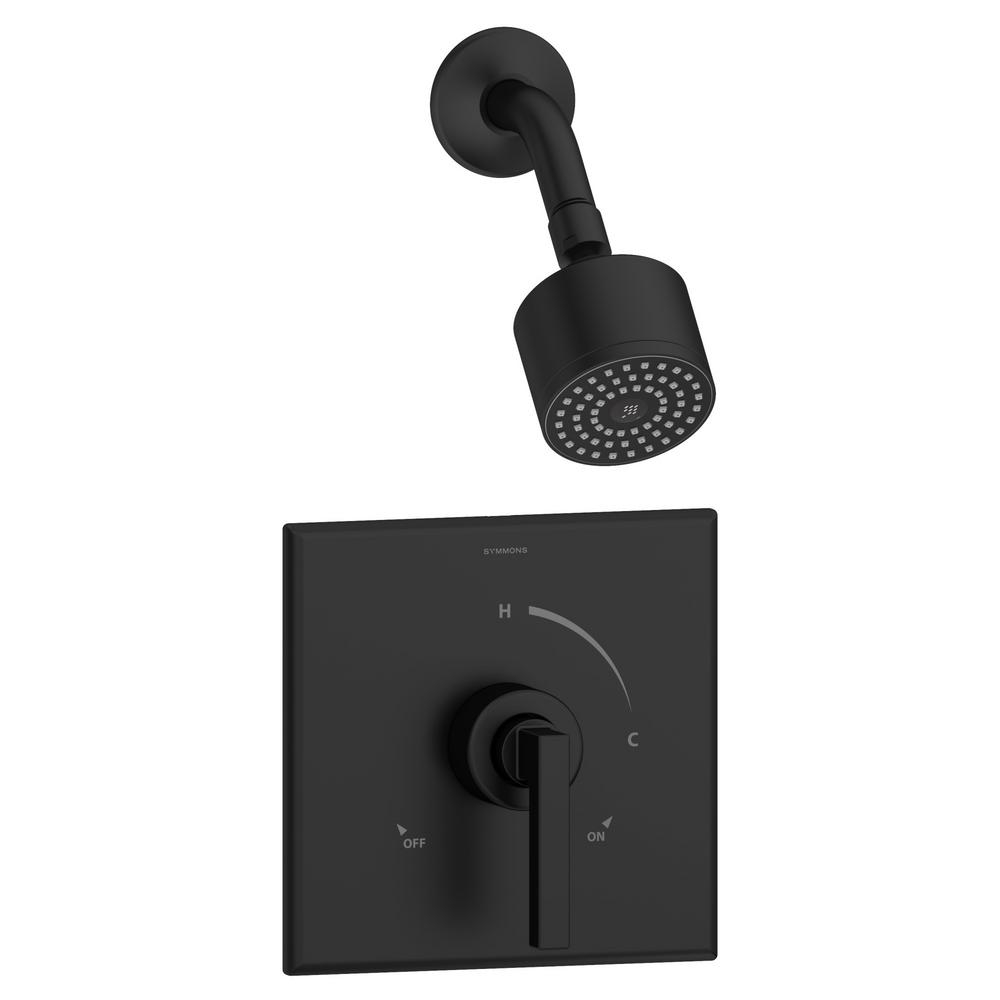 Symmons Dia 1Handle 1Spray Shower and Tub Trim in Matte Black 1.5