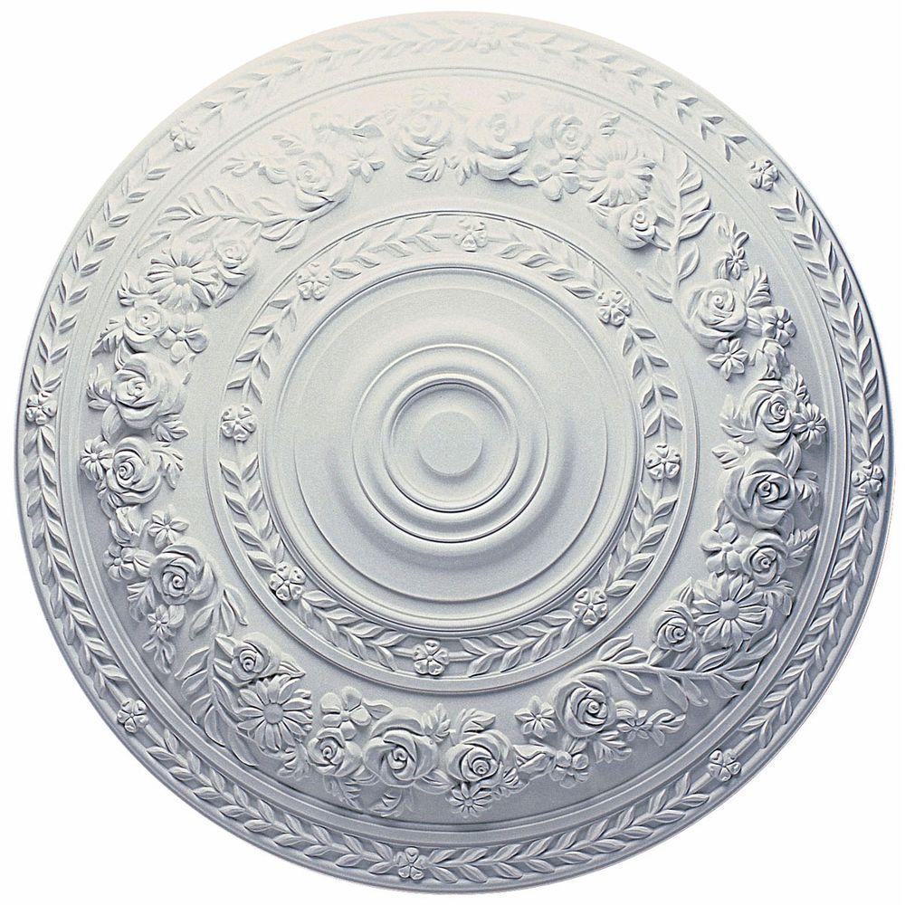 Ekena Millwork 33 7 8 In Rose Ceiling Medallion Cm33ro The Home Depot Rose Ceiling Medallion