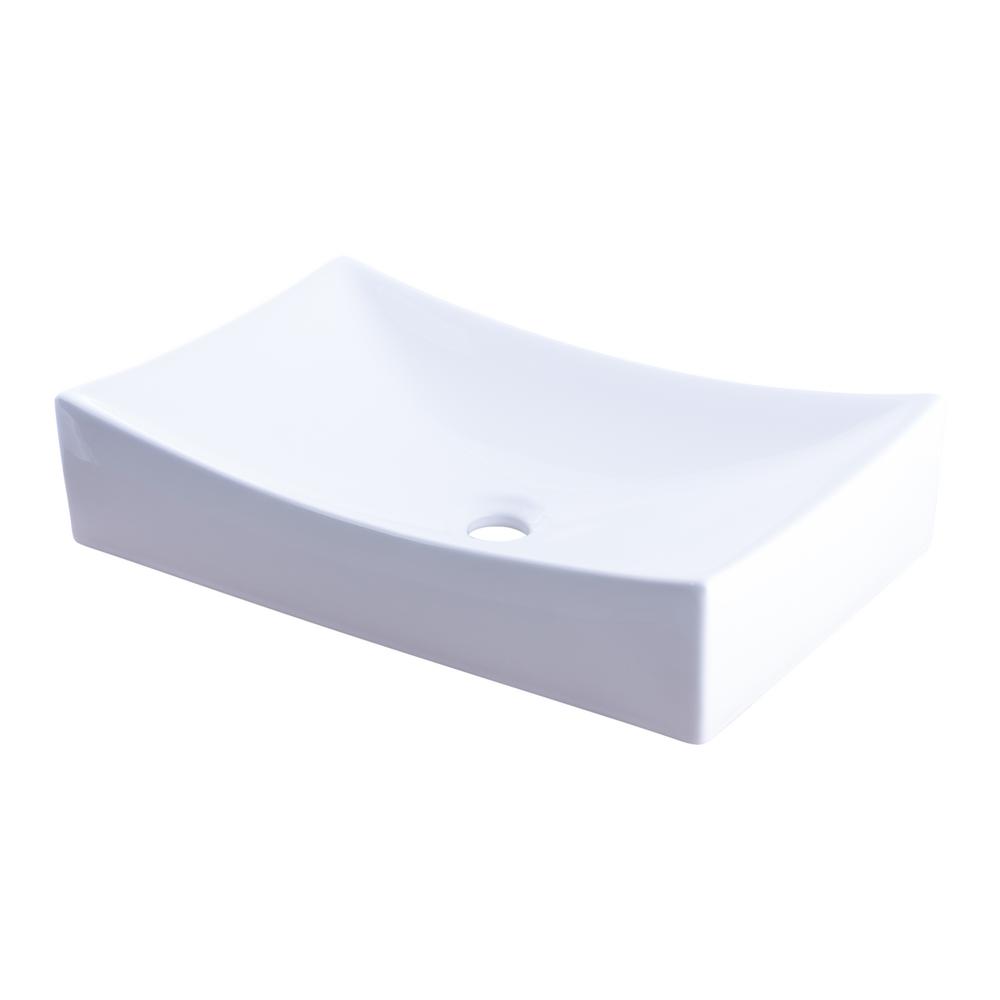 Modern Porcelain Vessel Sink in WhiteNP01141 The Home Depot