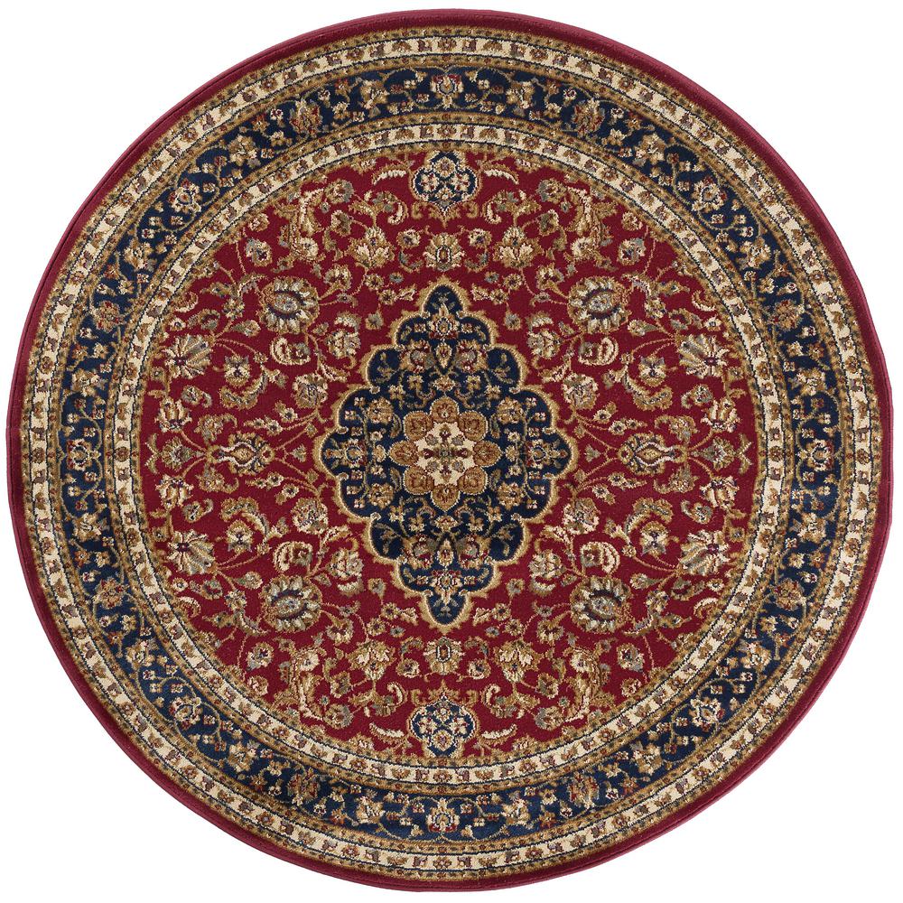 Tayse Rugs Sensation Red 8 Ft Round Traditional Area Rug 4780 Tayse Rugs Sensation Red 8 Ft Round Traditional Area Rug