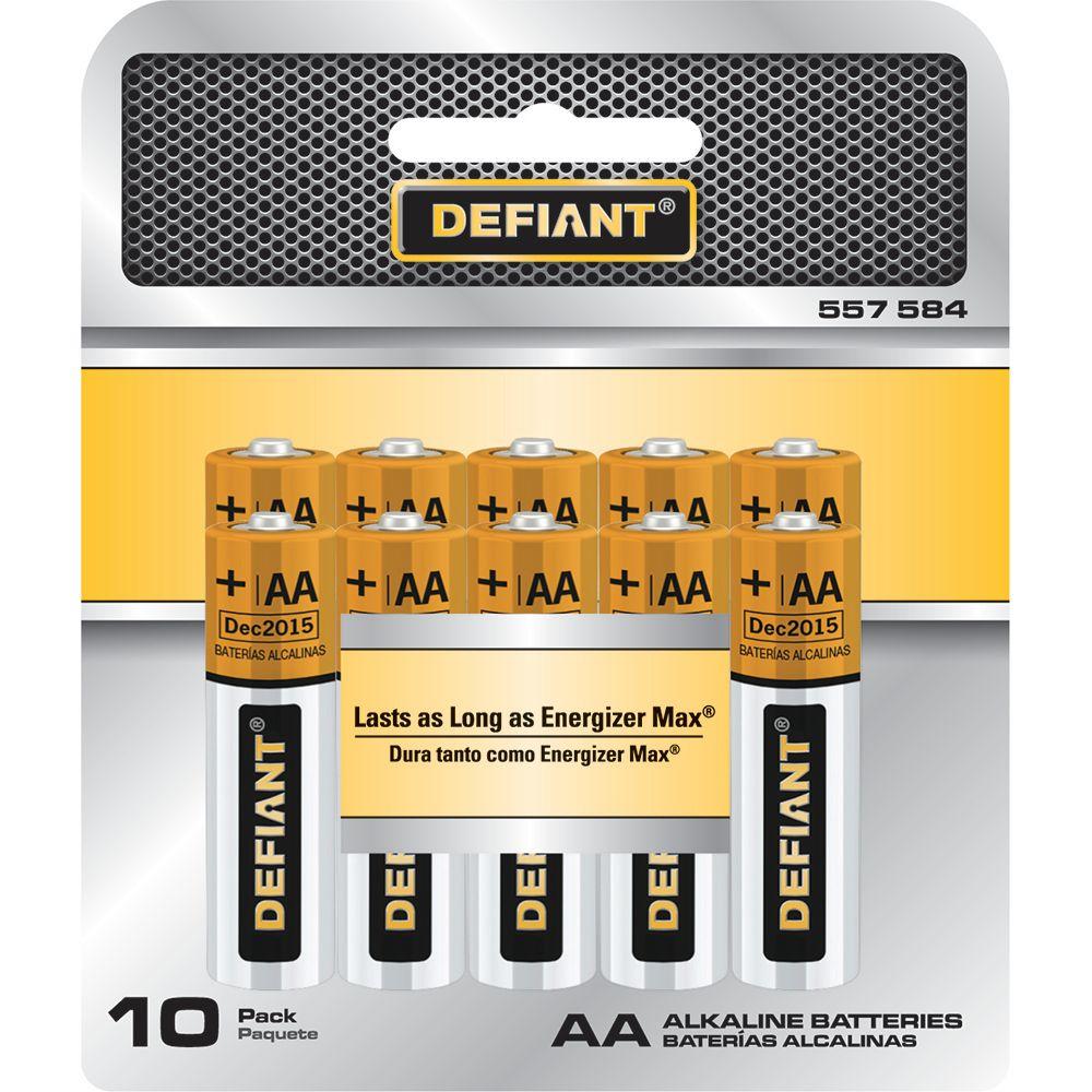 Defiant Alkaline AA Carded Tray (10 per Pack)THD81510TP24 The Home