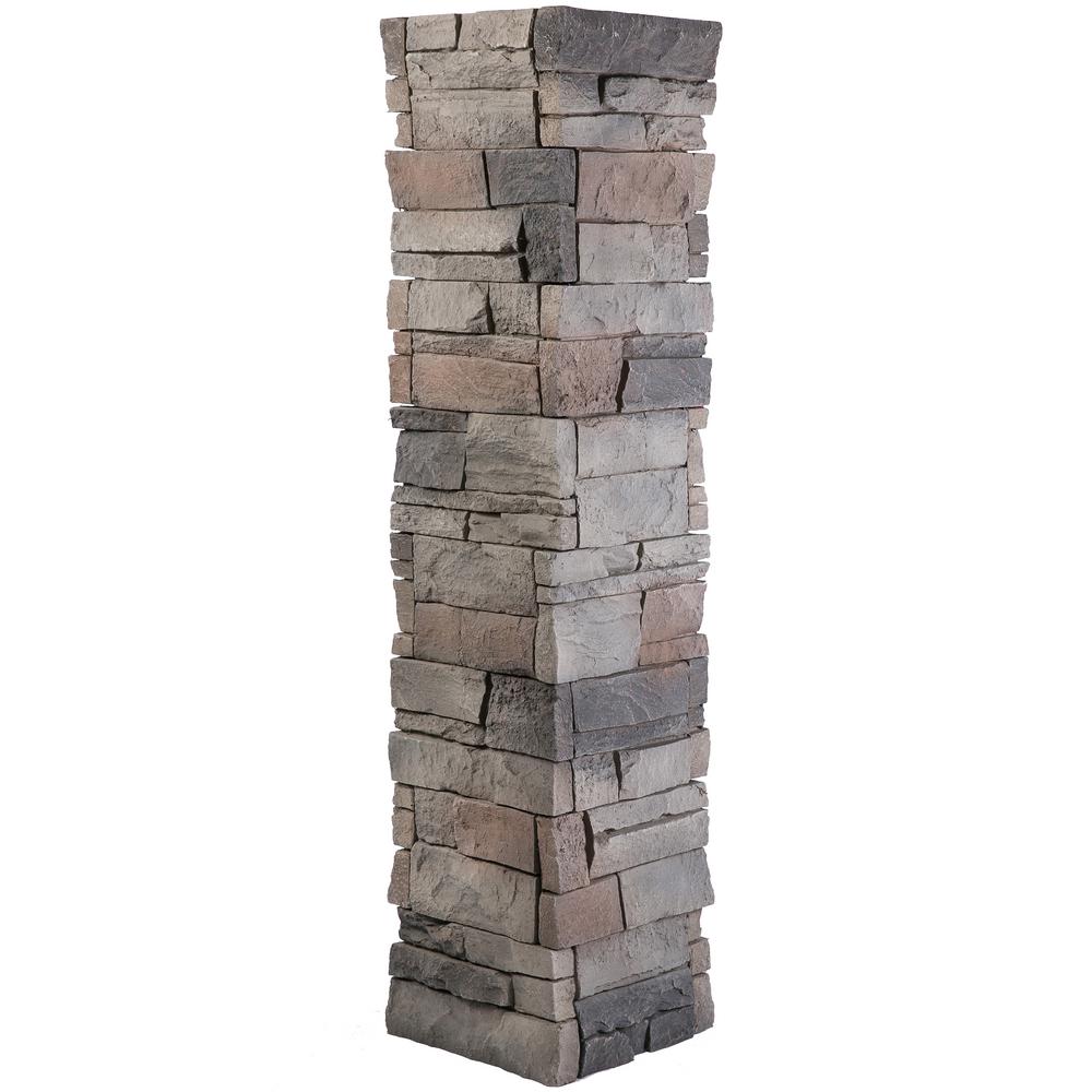 Genstone Stacked Stone 1 5 In X 11 25 In Kenai Faux Pillar Panel 4 Pack